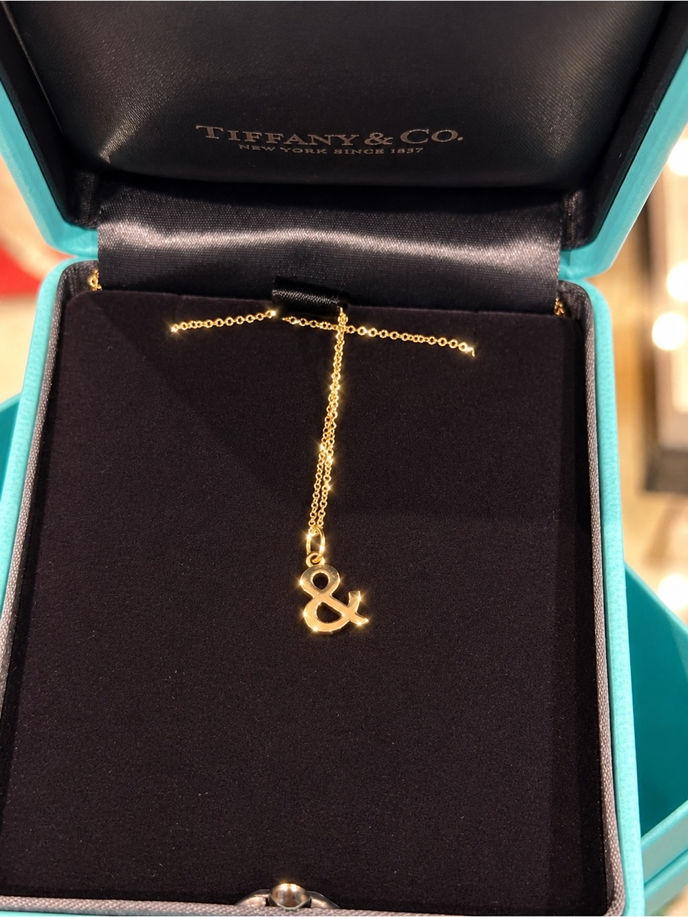 Tiffany & Co. 18K Gold Ampersand Pendant & 18" Necklace